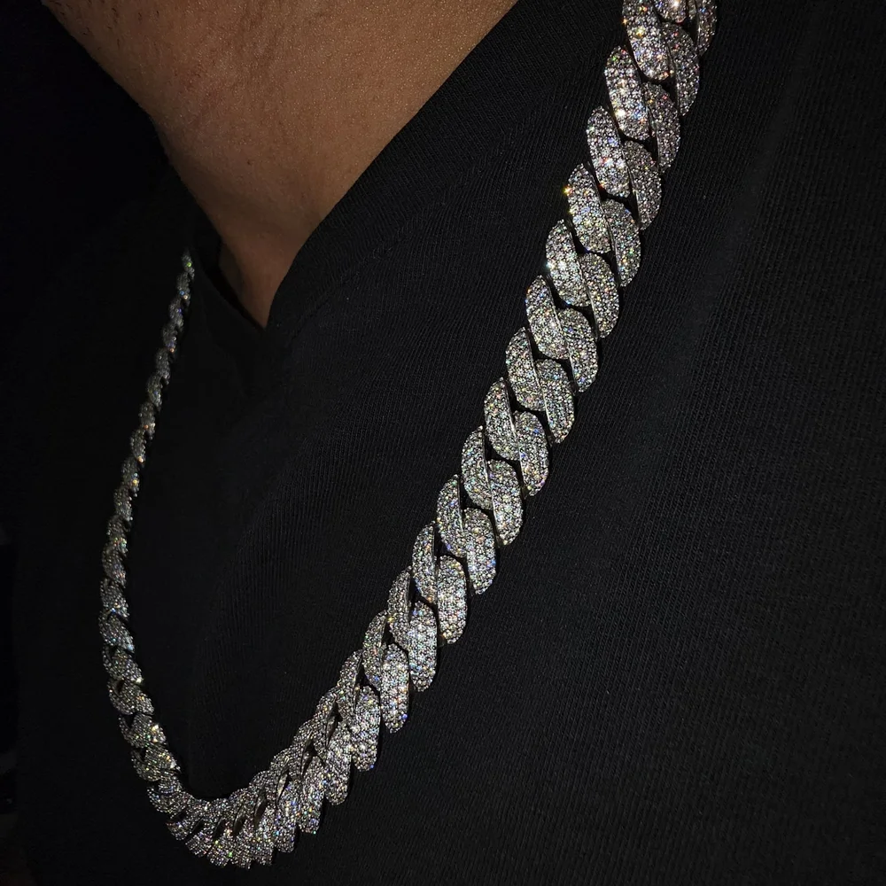 🔥 24” Iced-Out Miami Cuban Chain – S925 Solid Sterling Silver , 12mm